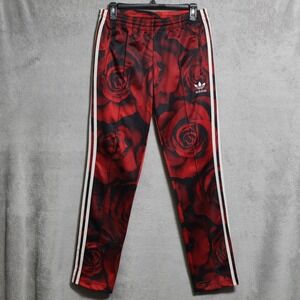 Adidas Originals Track Pants Womens Small Red Rose Print Camo 3-Stripes AC2110